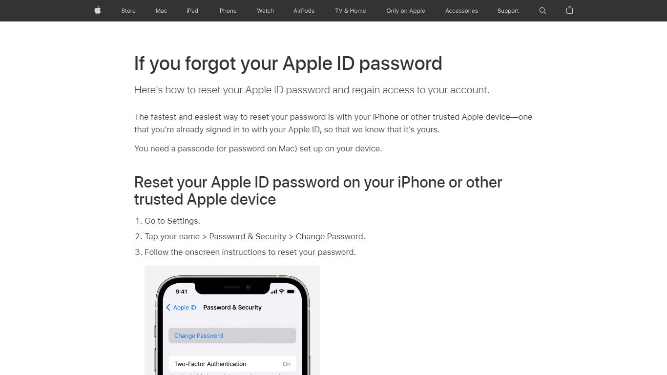 If you forgot your Apple ID password - Apple Support